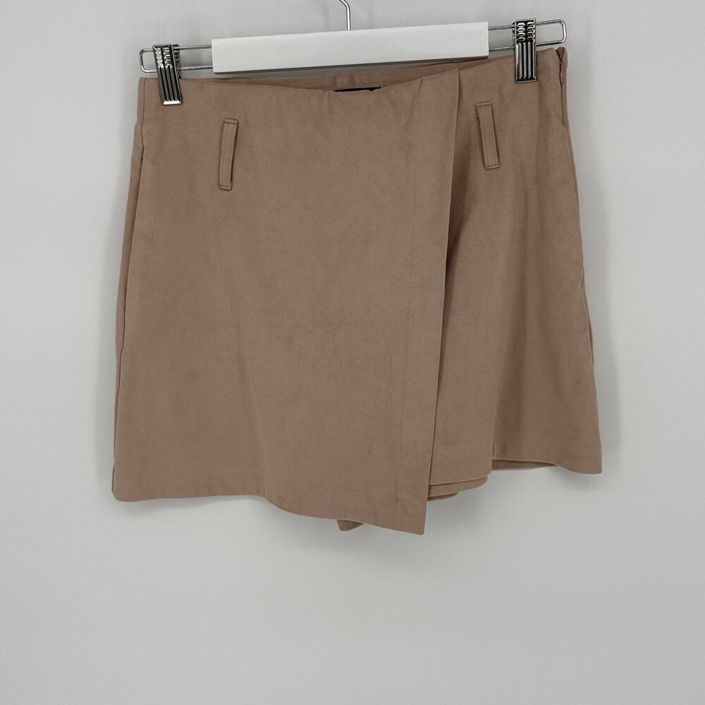 Zara Beige Wrap‎ Skort Medium Stretch Minimalist Chic